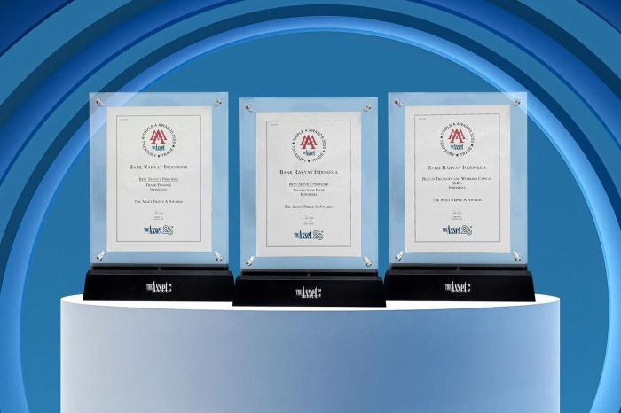 BRI meraih tiga penghargaan prestisius dalam ajang The Asset Triple A Treasurise Awards 2025 yang diselenggarakan di Four Seasons Hotel, Hong Kong (21/5/2025). (Dok. BRI)