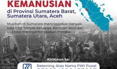 PWI Pusat Aksi Donasi Kemanusiaan untuk Provinsi Sumatera Barat, Sumatera Utara dan Aceh